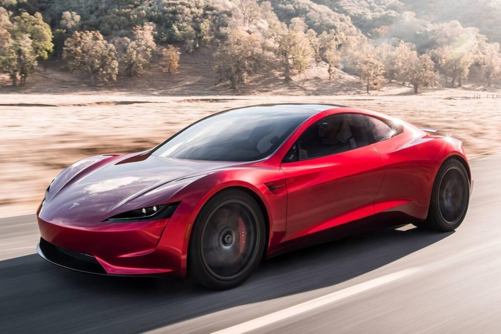Tesla Roadster Flies